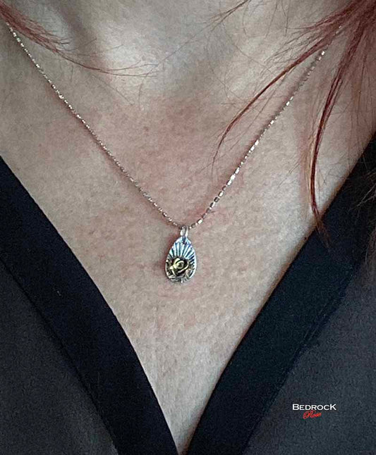 Gold-Plated Floribunda Rose Pendant Bedrock Rose