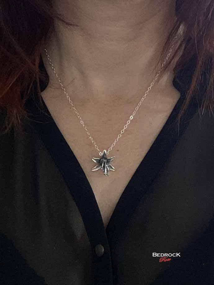 Fine Silver Orchid Pendant Bedrock Rose