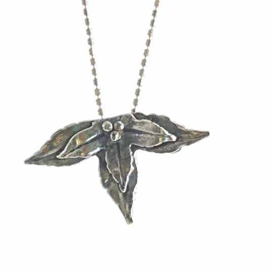 Tri-Leaf Fine Silver Pendant Bedrock Rose