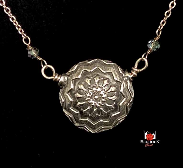 Opulent Double-Sided Mandala Pendant Bedrock Rose
