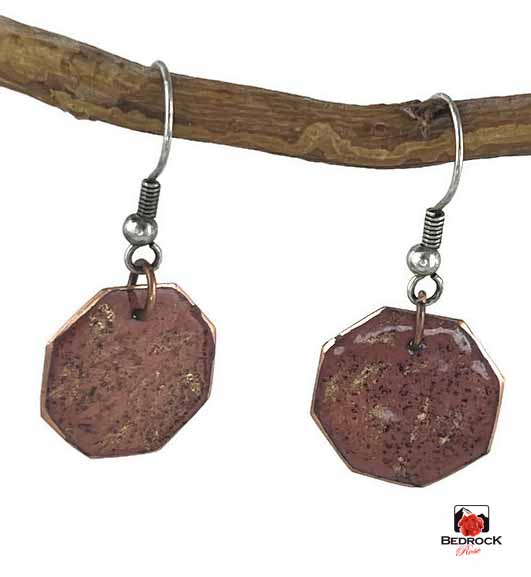 Burnt Umber Geometric Dangling Earrings Bedrock Rose, Handmade jewelry, Gift for her