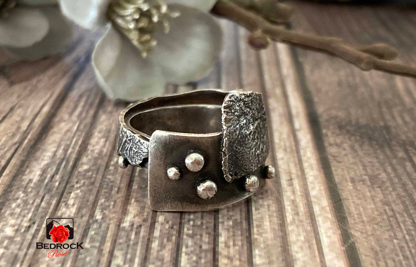Sensational Fused Sterling Ring Bedrock Rose