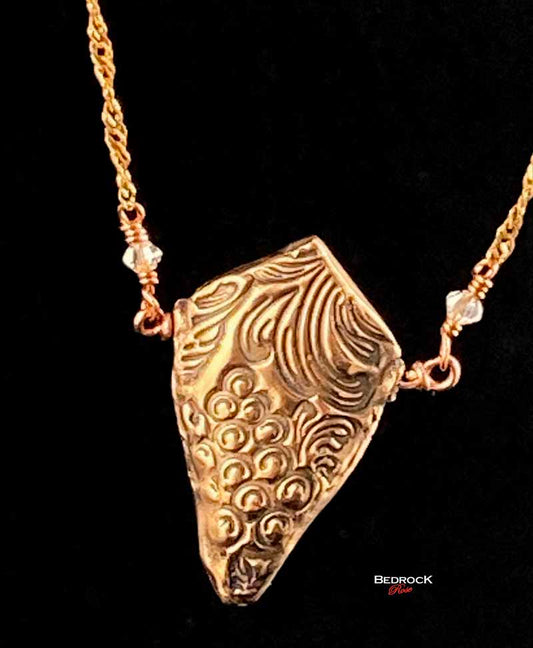 3D Grapevine Rose Bronze Necklace Bedrock Rose