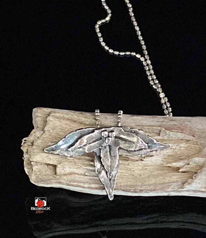 Tri-Leaf Fine Silver Pendant Bedrock Rose