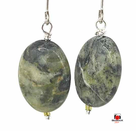 Faceted Nephrite Jade Dangling Earrings Bedrock Rose