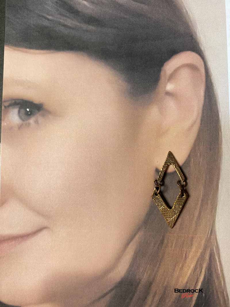 Hinged Geo-Quilt Earrings Bedrock Rose