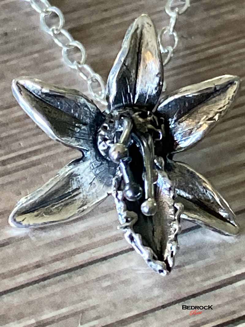 Fine Silver Orchid Pendant Bedrock Rose