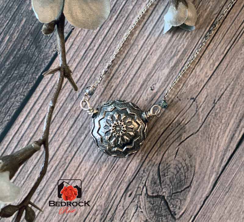 Opulent Double-Sided Mandala Pendant Bedrock Rose