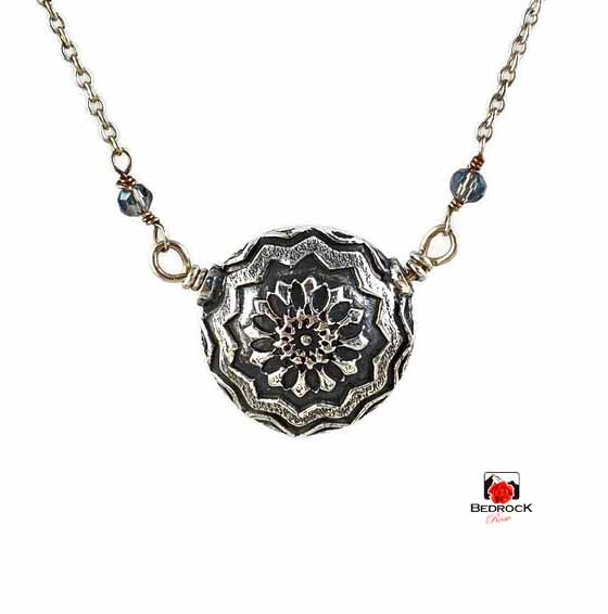 Opulent Double-Sided Mandala Pendant Bedrock Rose
