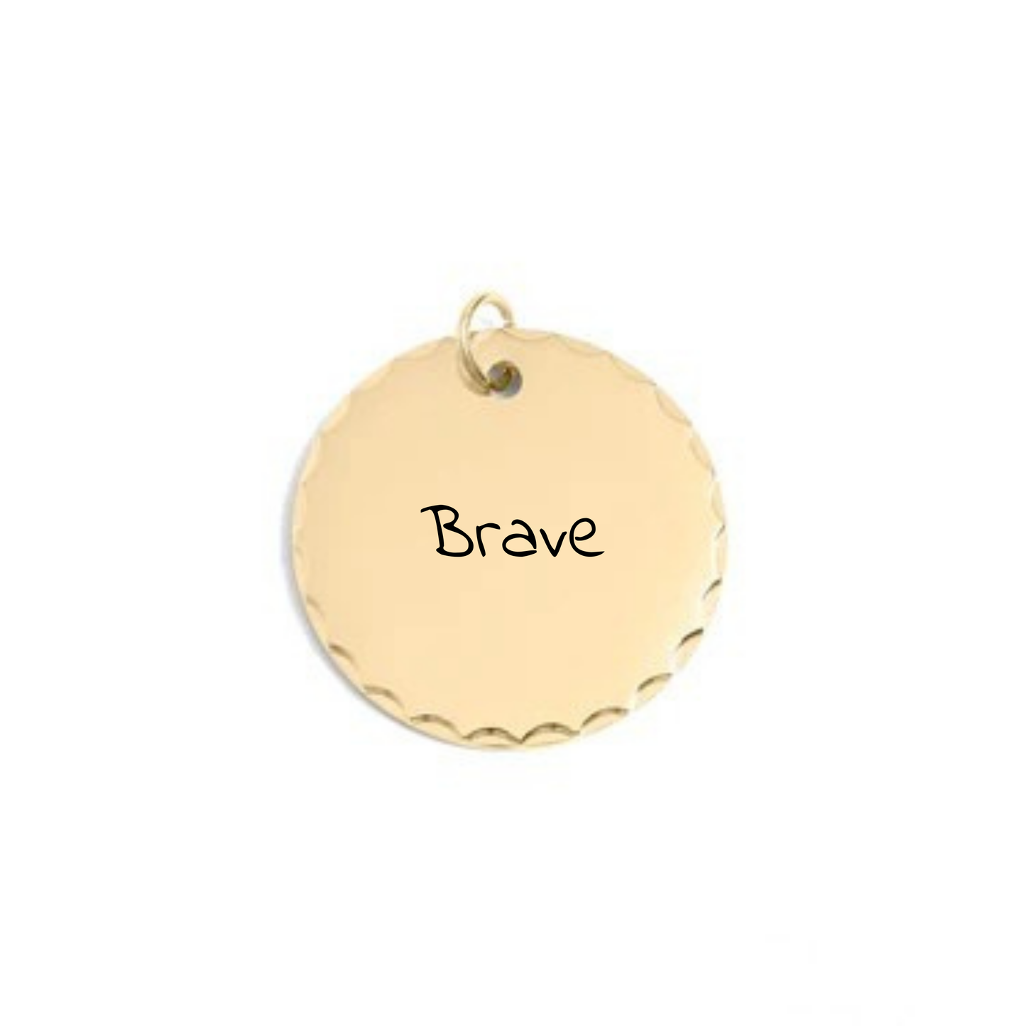 Personalized Scalloped Round Pendant