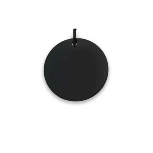 Personalized Sleek Black Signature Disc Pendant