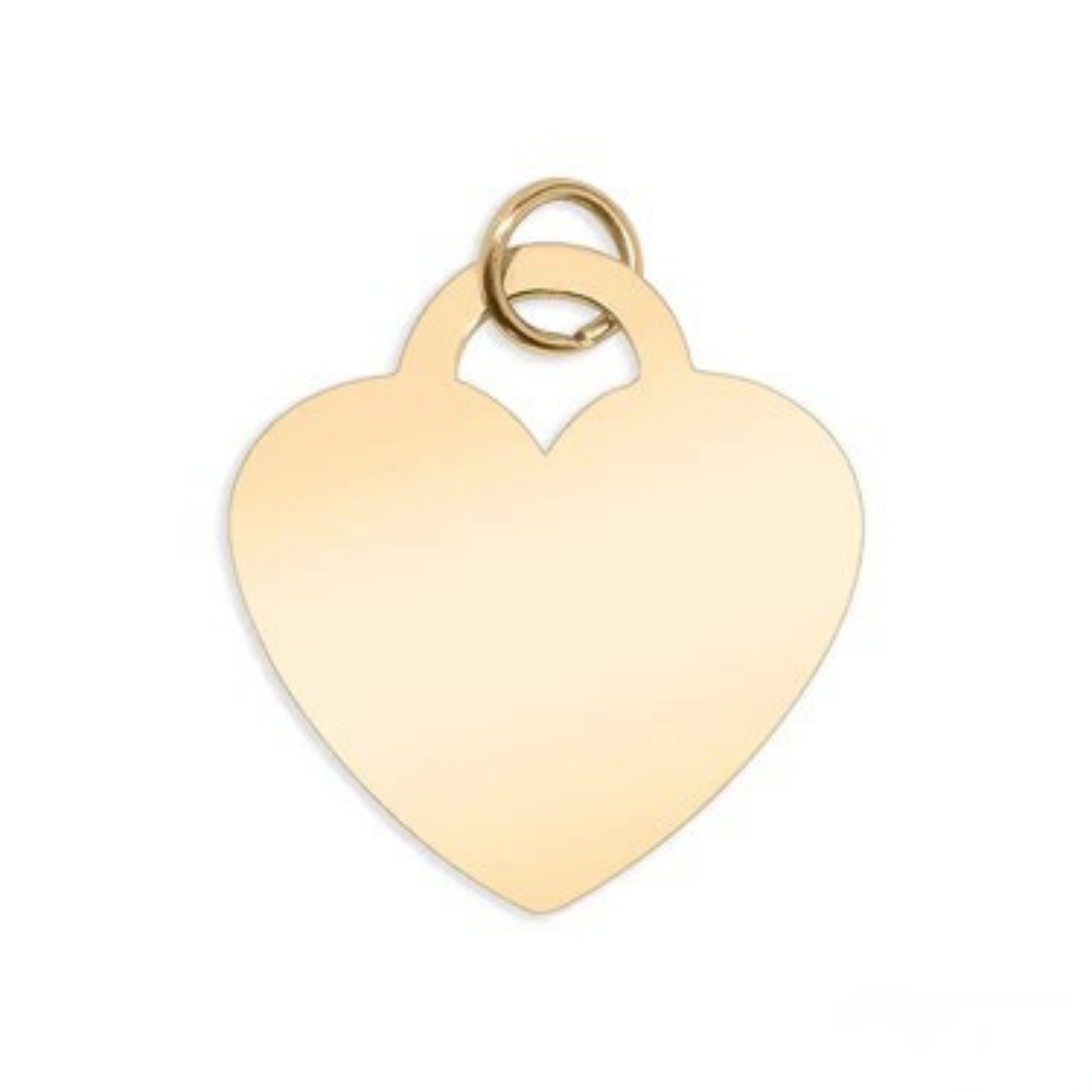 Gold heart-shaped pendant on a white background