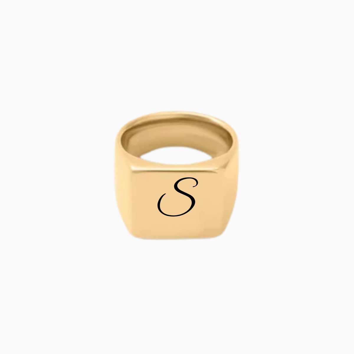 Square Signet Ring | 15mm Personalized Engraved Stainless Steel