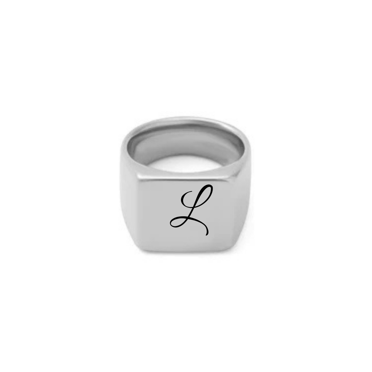 Square Signet Ring | 15mm Personalized Engraved Stainless Steel