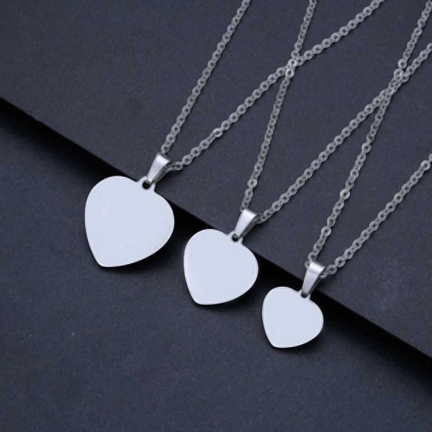 Personalized Engravable Silver Heart Pendant