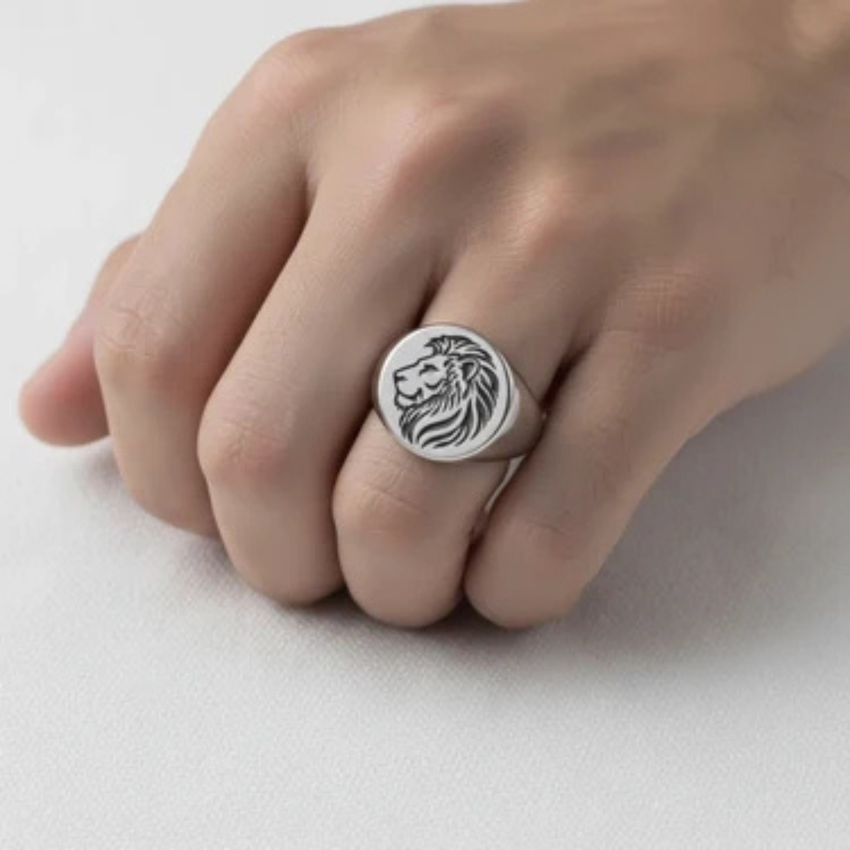 Round Signet Ring | 18mm Personalized Engraved Stainless Steel