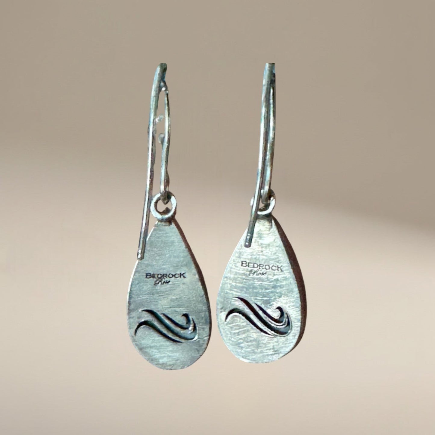 Larimar Teardrop Earrings, Handcrafted Sterling Silver Bezel, Dangle