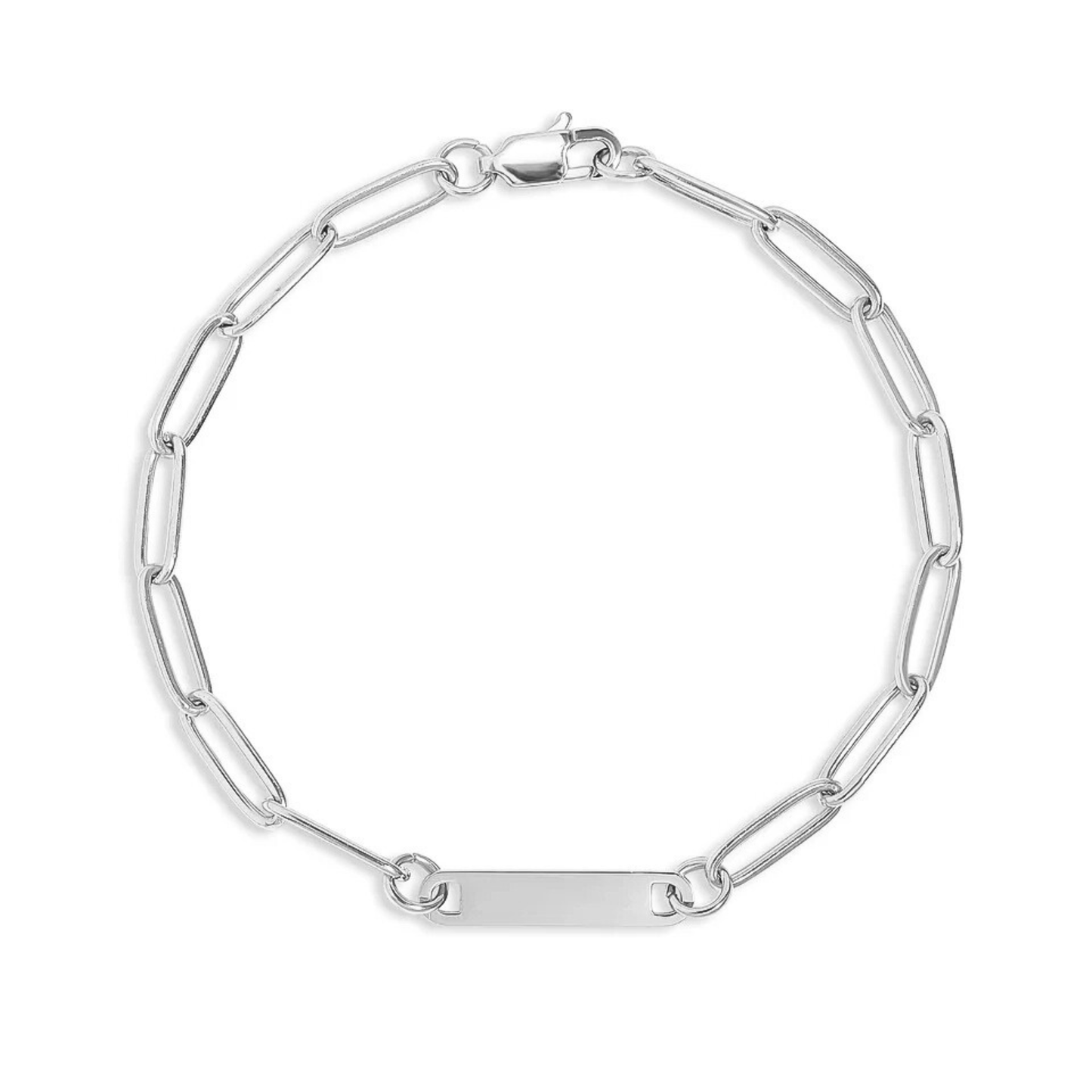 Personalized Paperclip Bar Bracelet