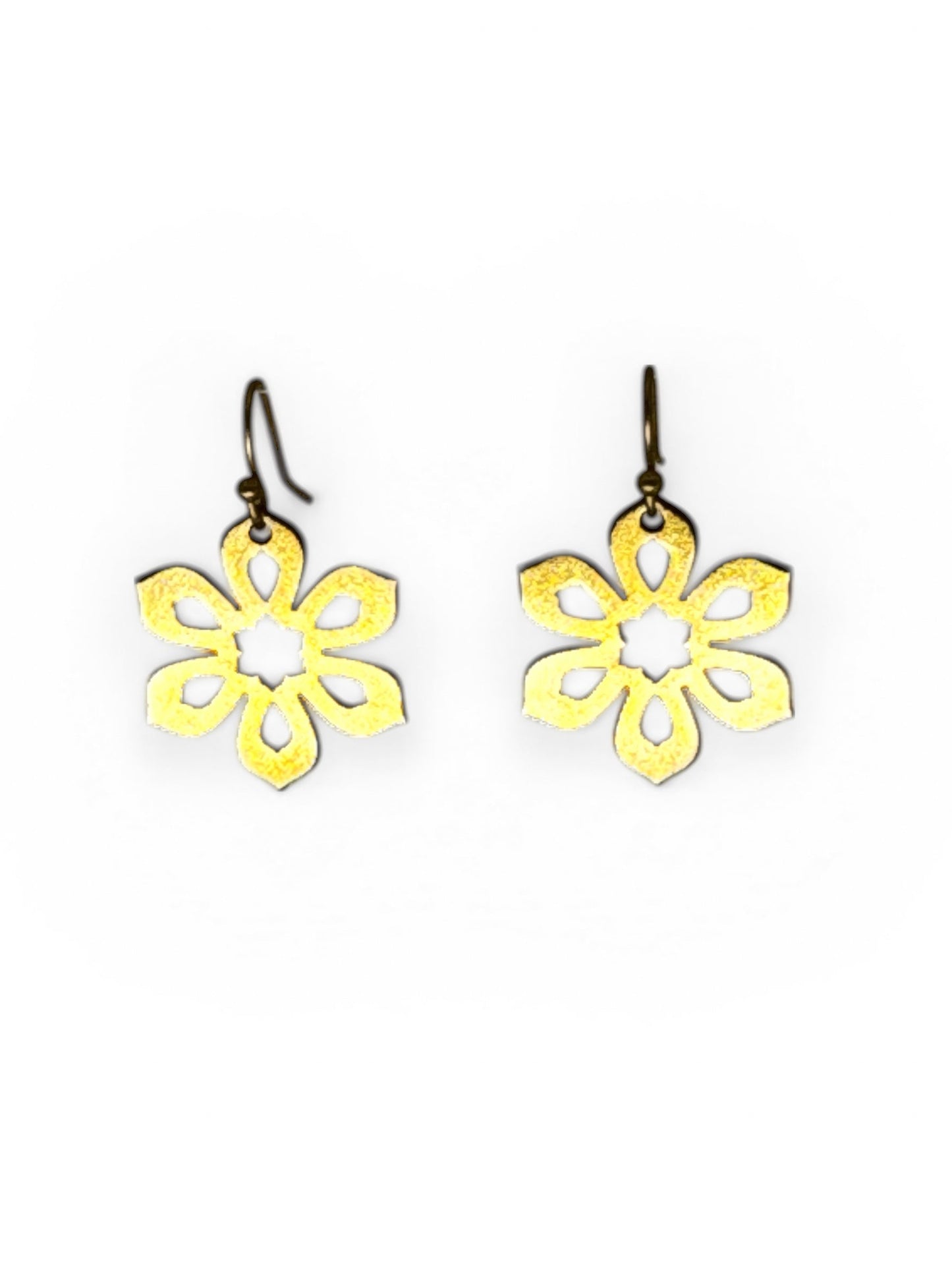 Bedrock Rose Art Deco Gold Flower Earrings
