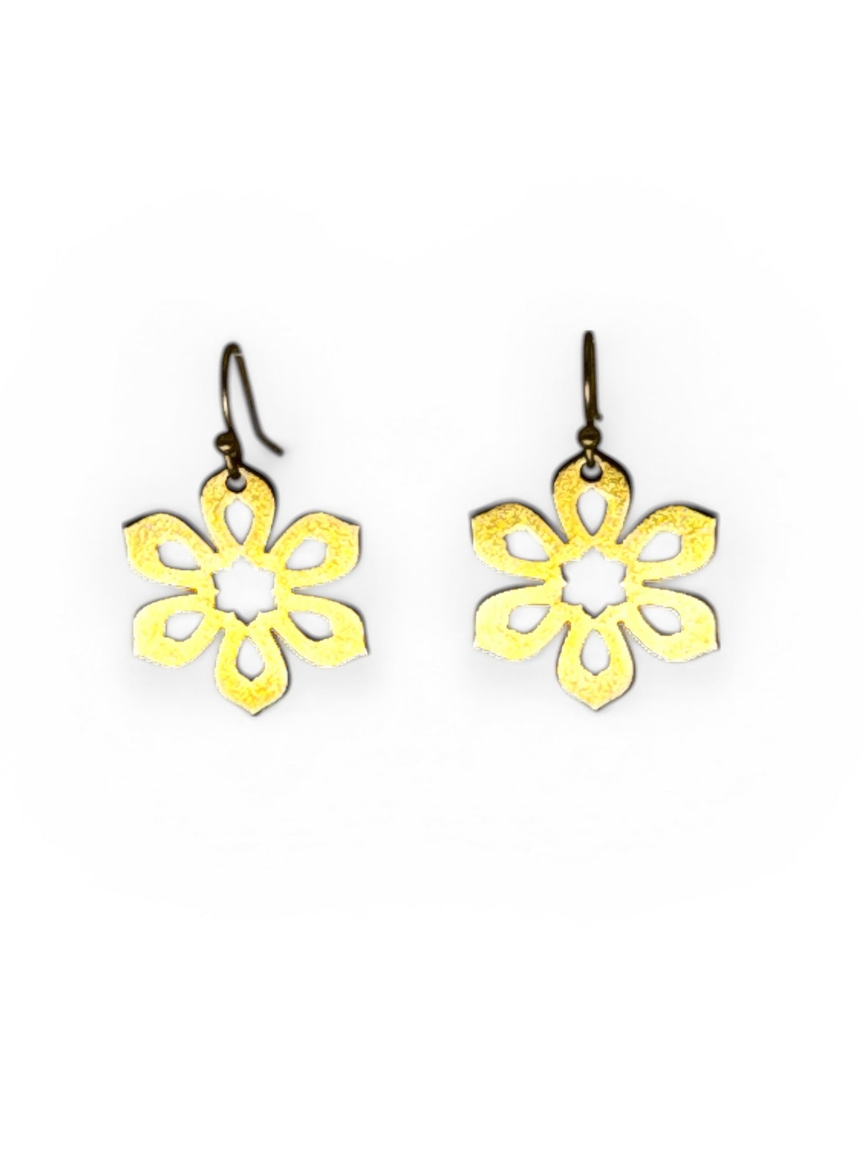 Bedrock Rose Art Deco Gold Flower Earrings
