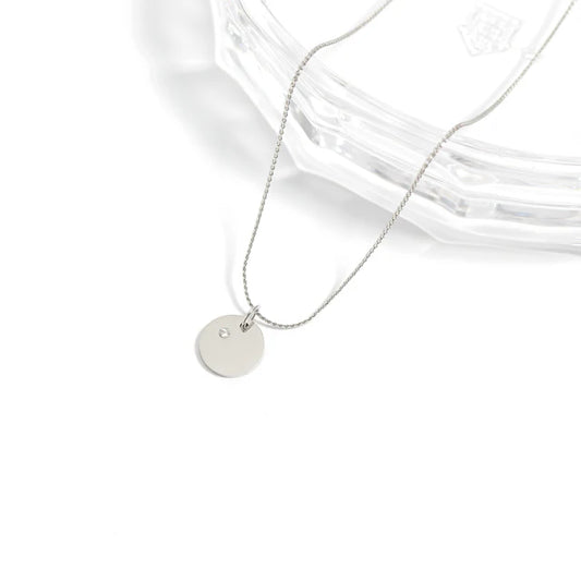 Personalized Birthstone Round Disc Necklace