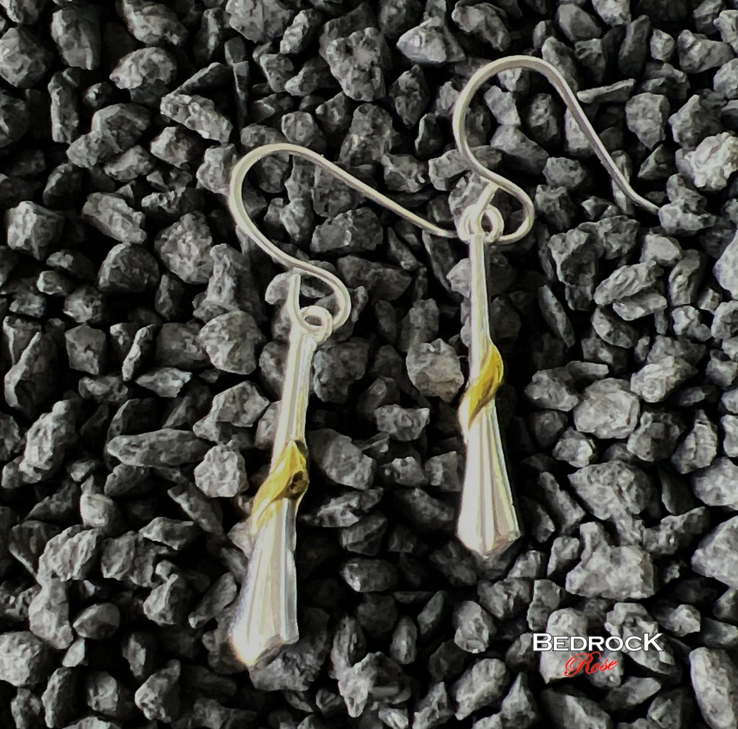 Sterling Silver and 24K Gold Dangling Teardrop Earrings, Glamorous Silver and Gold Earrings, Gift for Her, Classy Silver and Gold Dangle Earrings. Fine Jewelry.