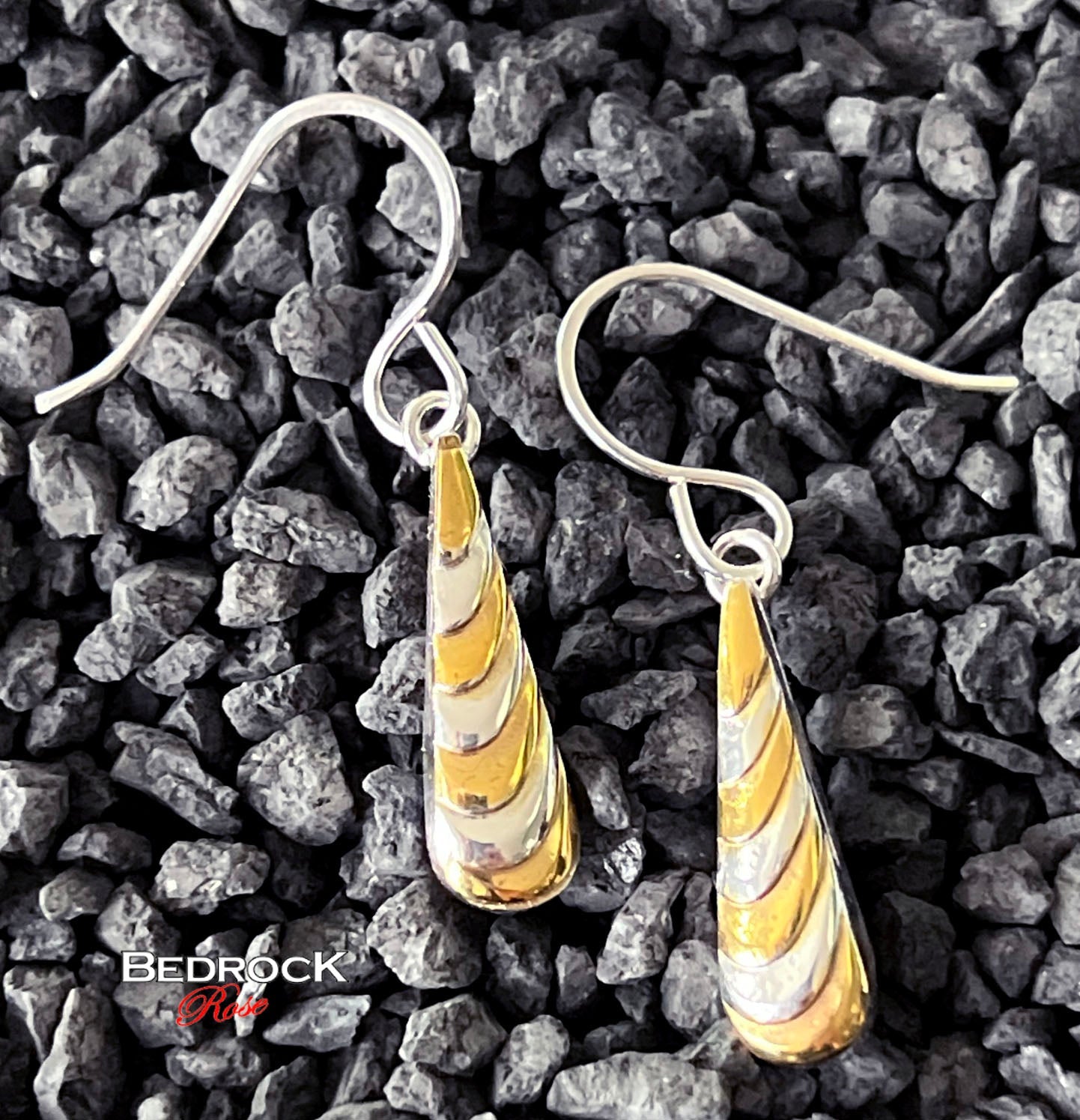 24K Gold and Silver Layered Drop Earrings, Fancy Gold and Silver Dangling Earrings, Precious Metal Gold and Silver Earrings, Gift for Her