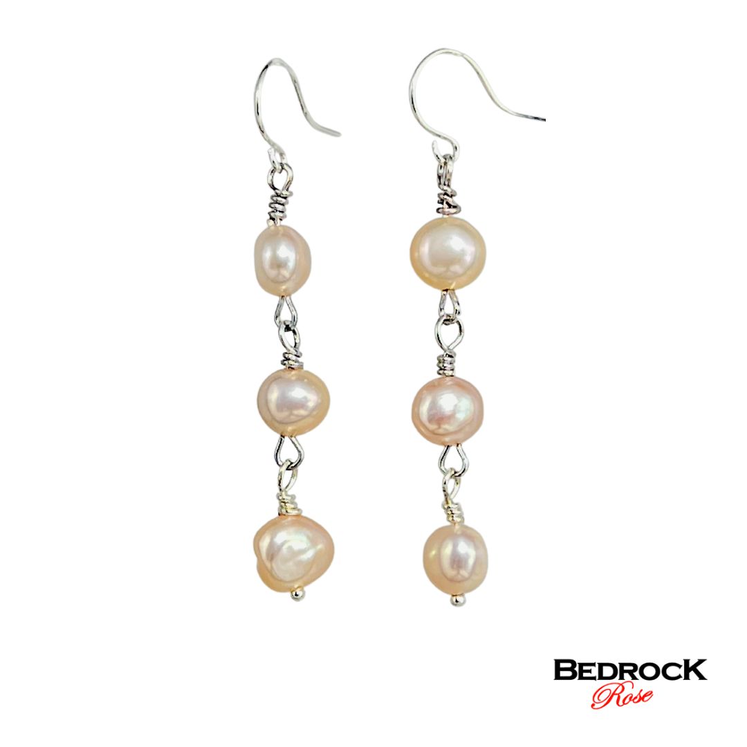 Pearl dangling earrings, classic pearl jewelry, statement pearl earrings, handcrafted dangling earrings, wedding or special occasion earrings, timeless jewelry designs