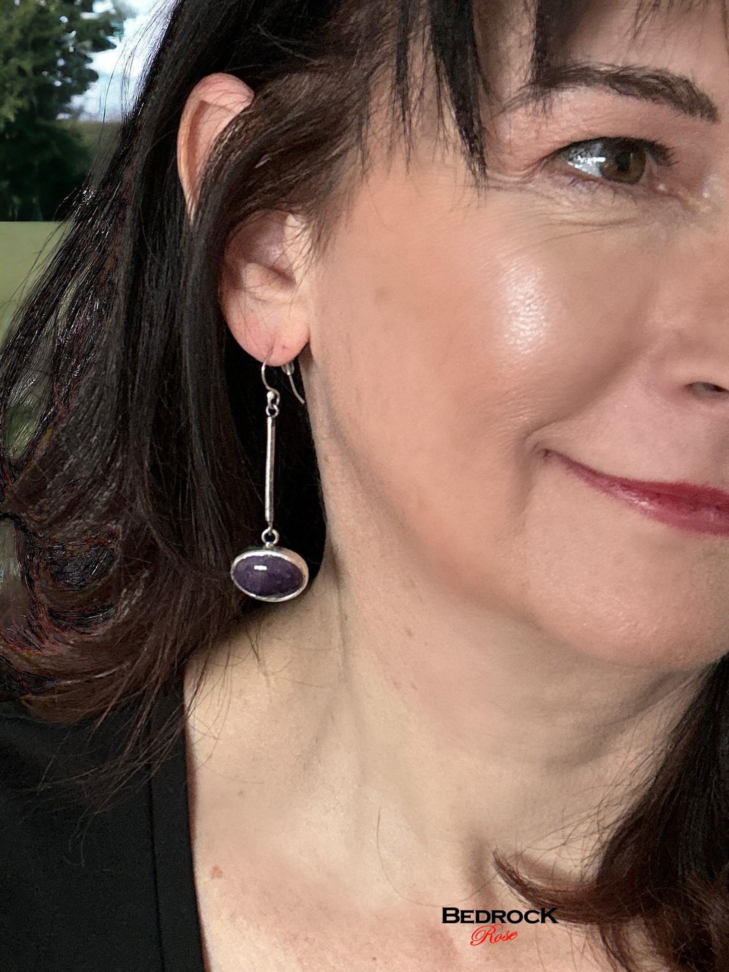Amethyst earrings, purple gemstones, Calming Stone Earrings, Dangling earrings, February birthstone, Birthday Gift, Purple stone
