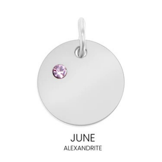Personalized Birthstone Round Disc Necklace