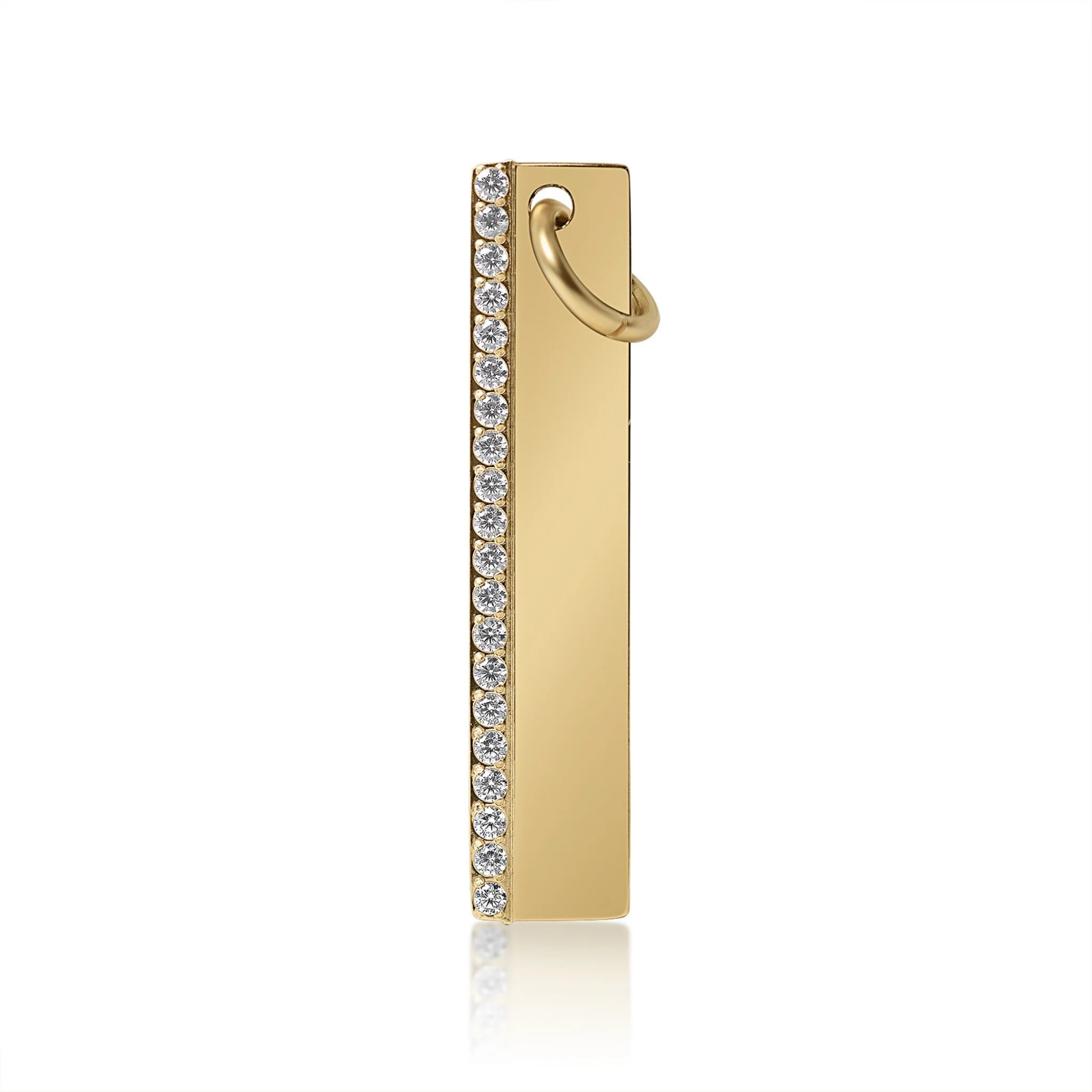 Personalized Crystal-Lined Vertical Bar Necklace