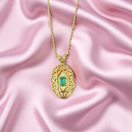 Gold Emerald Pendant