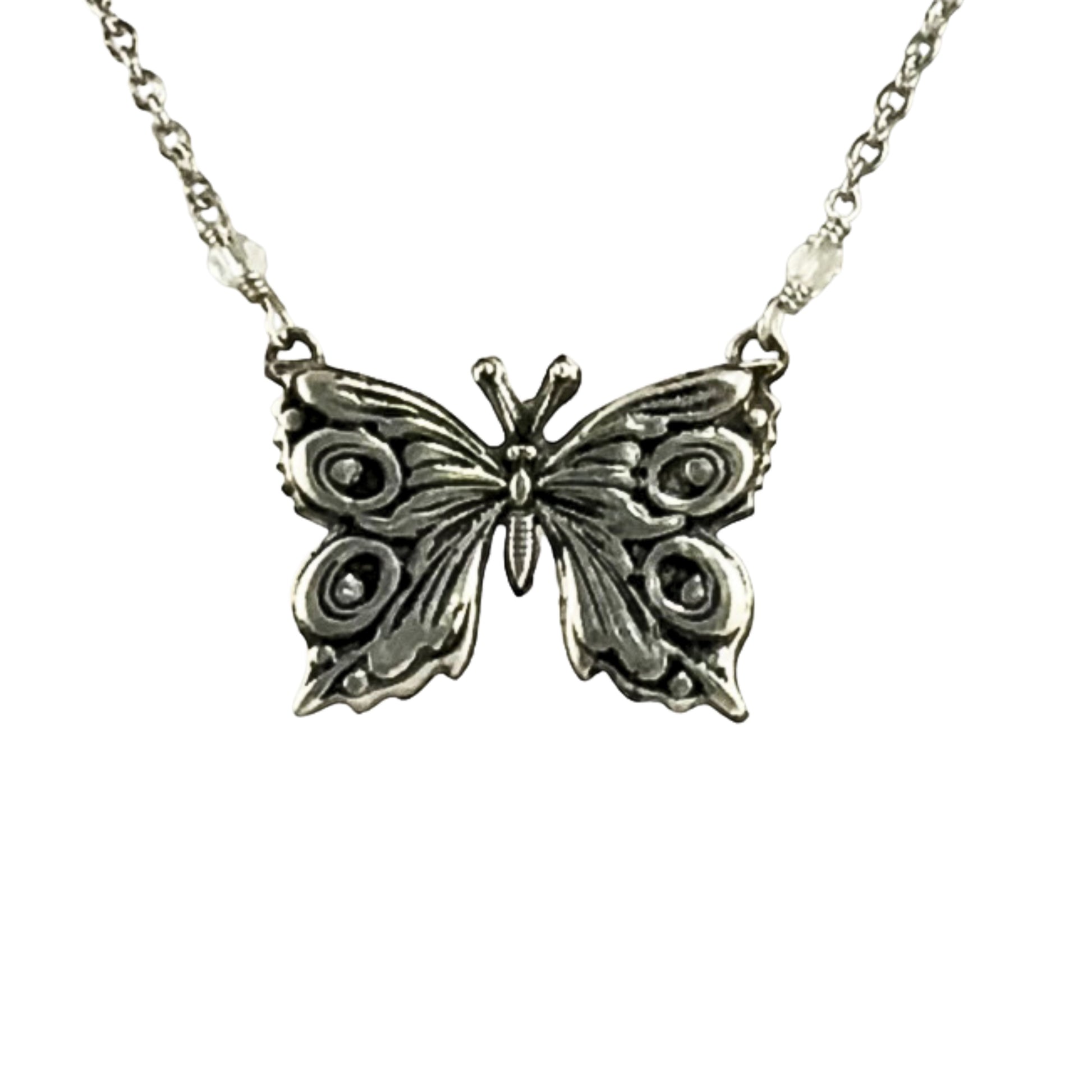 Beautiful Fine Silver Butterfly Pendant Necklace, Nature-Inspired Jewelry