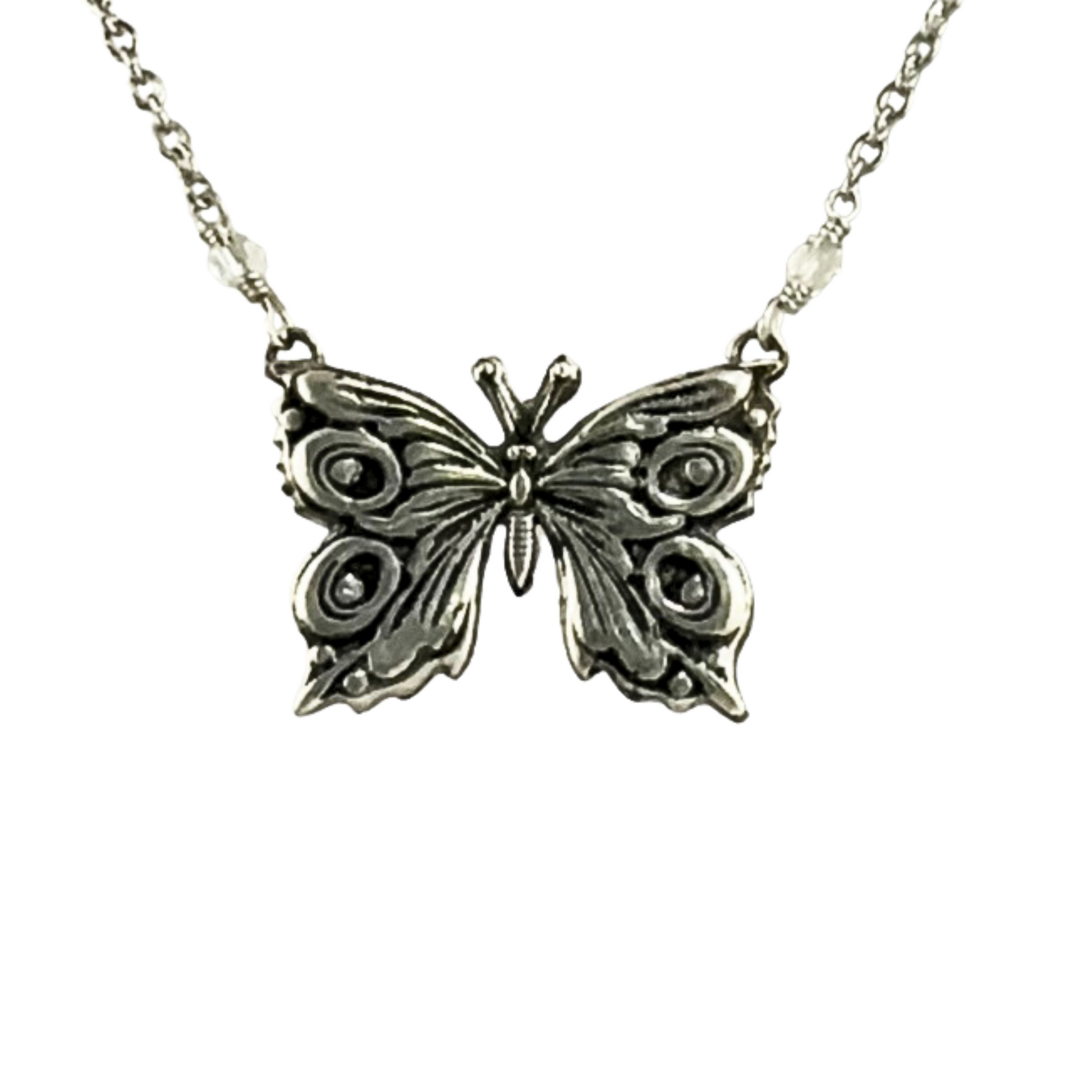 Beautiful Fine Silver Butterfly Pendant Necklace, Nature-Inspired Jewelry