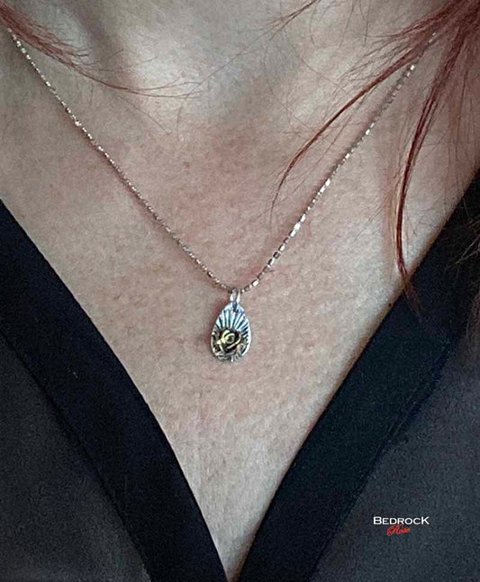 Gold-Plated Floribunda Rose Pendant Bedrock Rose