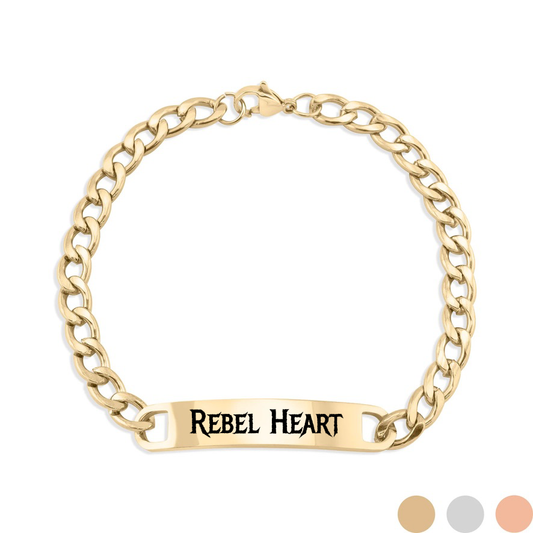 Personalizable Gold Curved Bar Bracelet