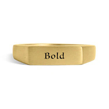 Personalized Gold Horizontal Signet Ring