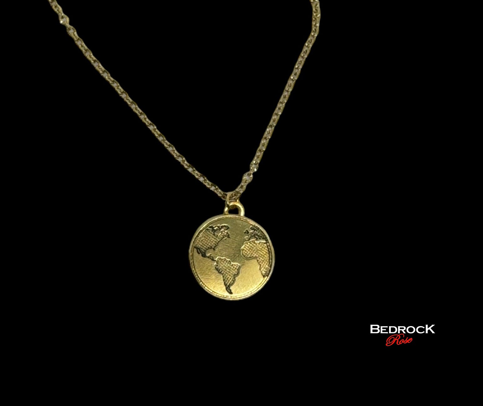 Gold World Pendant, World traveler's jewelry, 24k gold plated brass necklace, Elegant birthday gifr