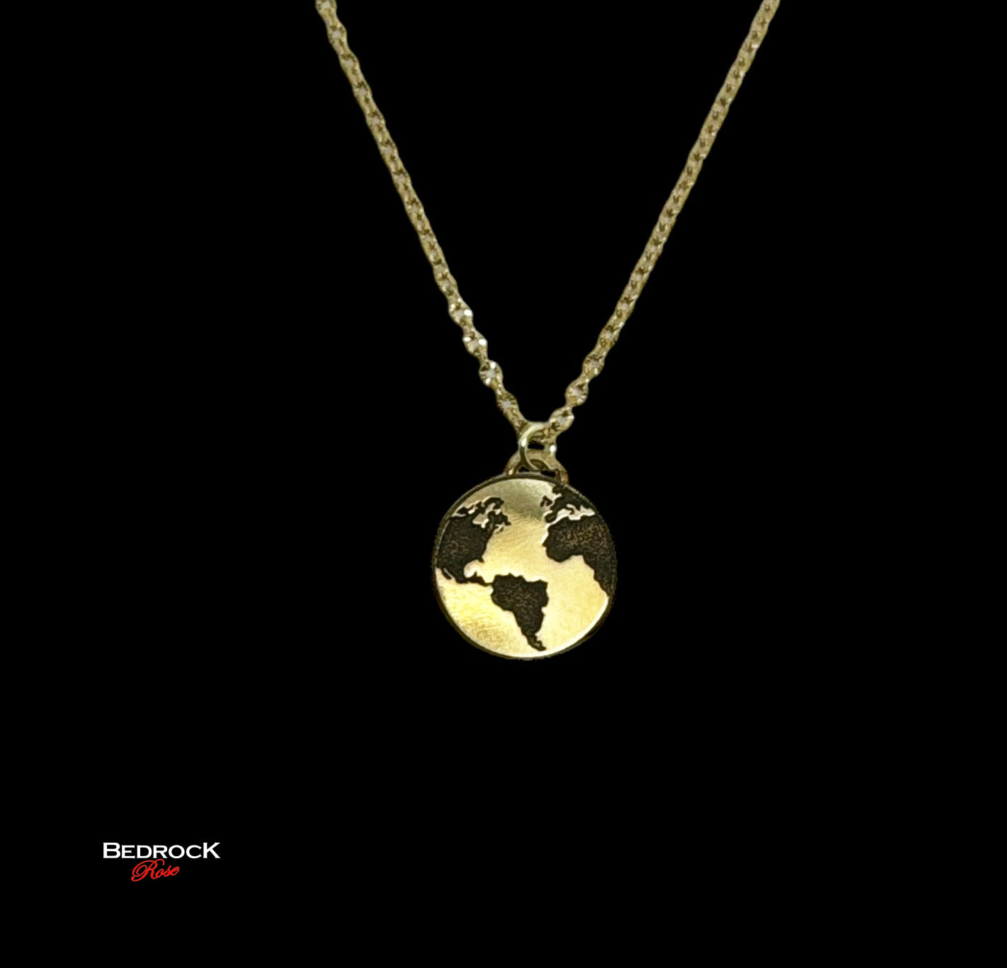 Gold World Pendant, World traveler's jewelry, 24k gold plated brass necklace, Elegant birthday gifr