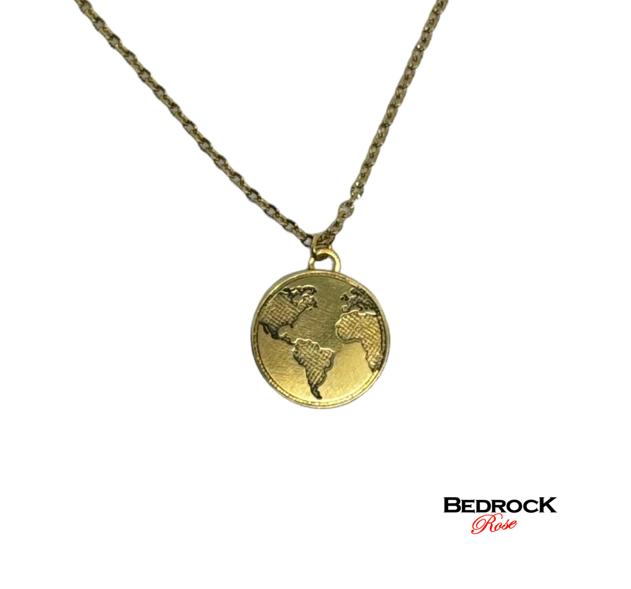 Gold World Pendant, World traveler's jewelry, 24k gold plated brass necklace, Elegant birthday gifr