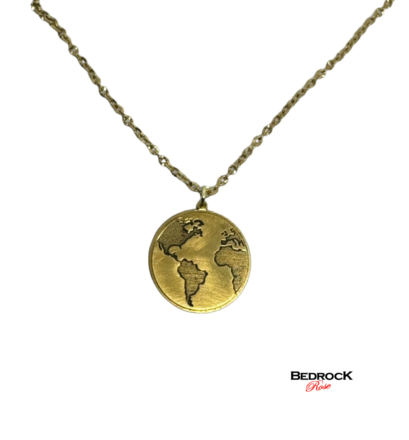 Gold World Pendant, World traveler's jewelry, 24k gold plated brass necklace, Elegant birthday gifr