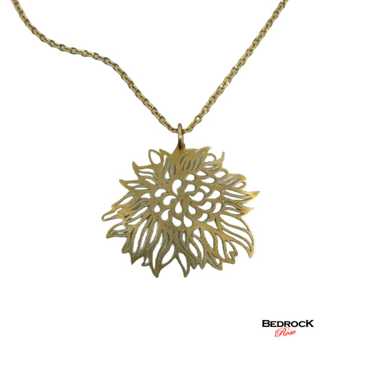 Gold Peony Necklace, Floral Jewelry, Laser cut precision jewelry, Intricate design, Flower Lover Necklace, Gift for Her