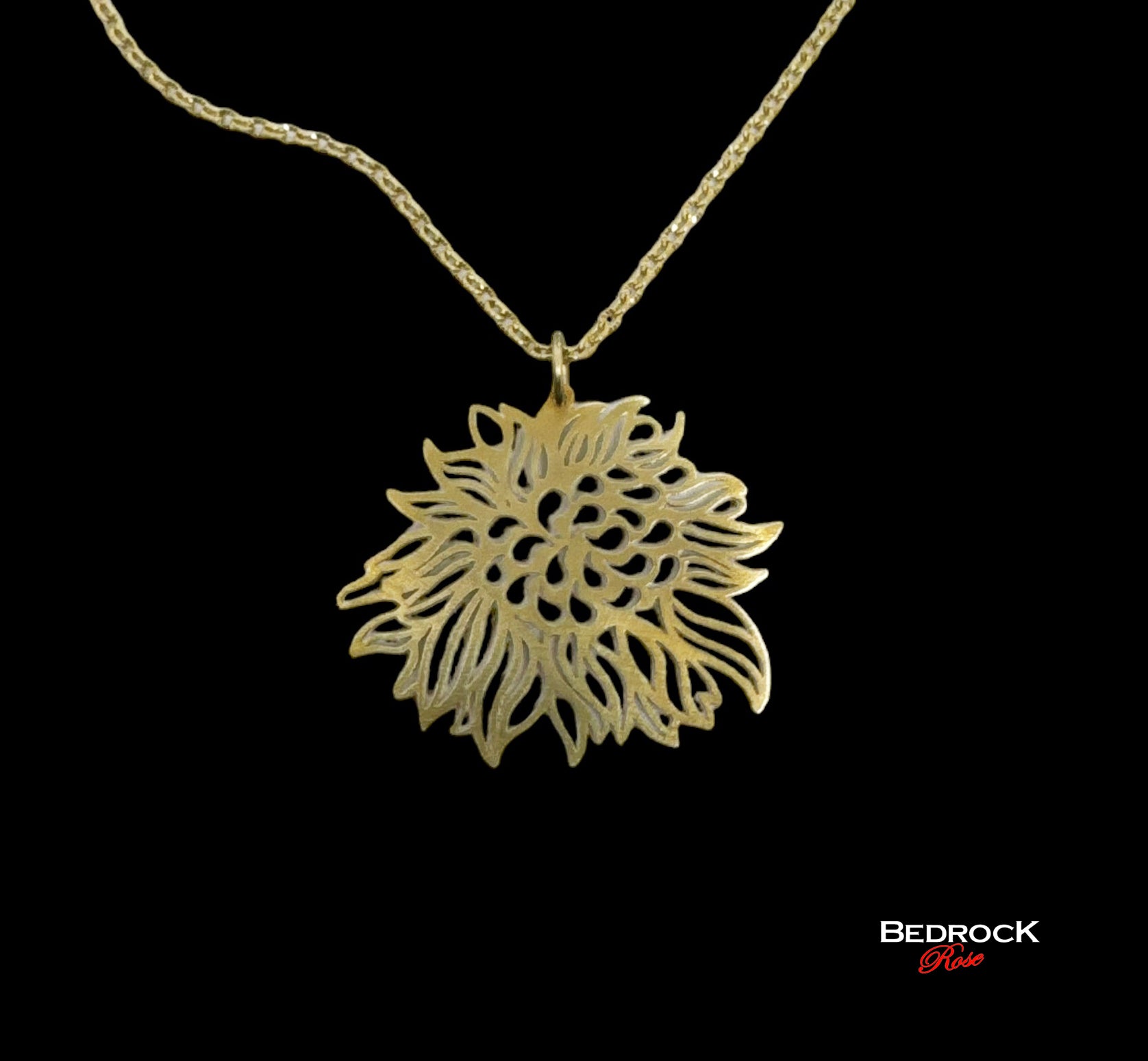 Gold Peony Necklace, Floral Jewelry, Laser cut precision jewelry, Intricate design, Flower Lover Necklace, Gift for Her