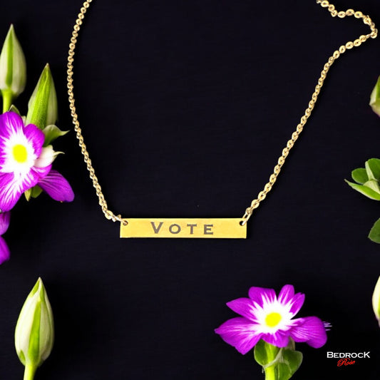 Gold Vote Necklace, Kamala Harris for President, Answer the Call, Democracy jewelry, coconut tree story, Gift for Patriotic women, Vote