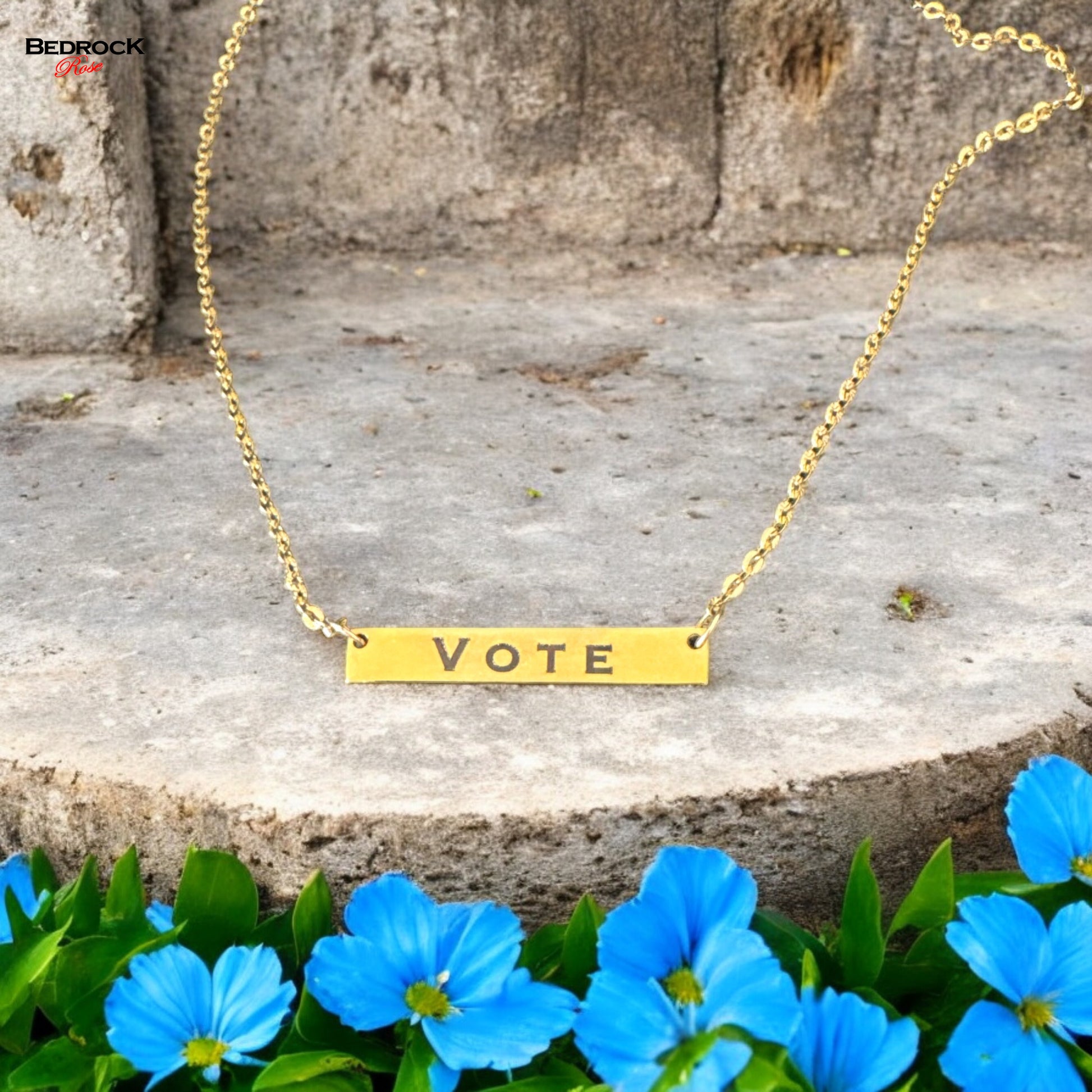 Gold Vote Necklace, Kamala Harris for President, Answer the Call, Democracy jewelry, coconut tree story, Gift for Patriotic women, Vote