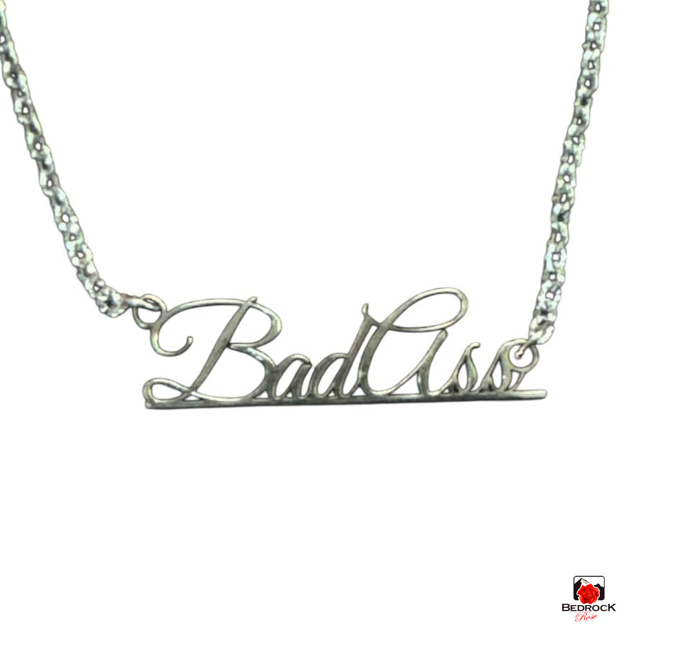 Sterling Silver Bad Ass Necklace, Laser cut Pendant, Jewelry with attitude, edgy statement piece, gift for bold women