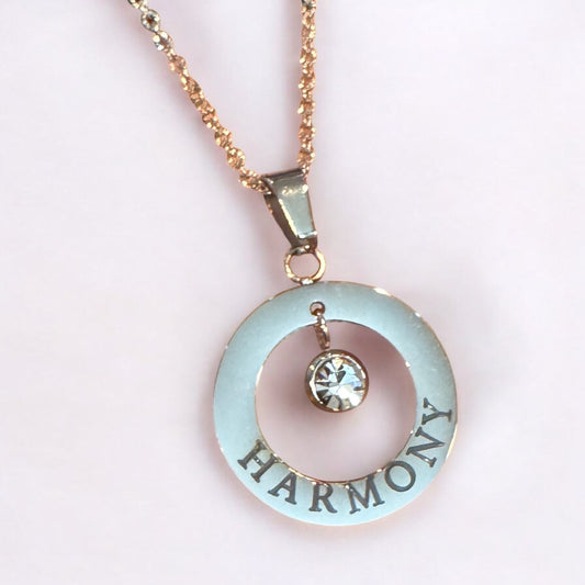 Personalized Round Pendant with Crystal