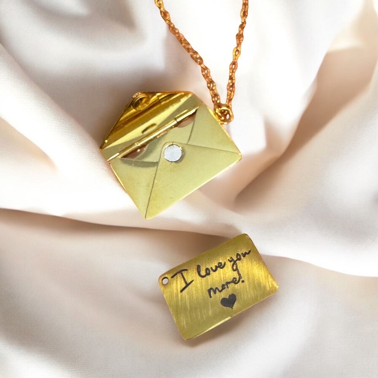 Personalized Hidden Message Envelope Necklace