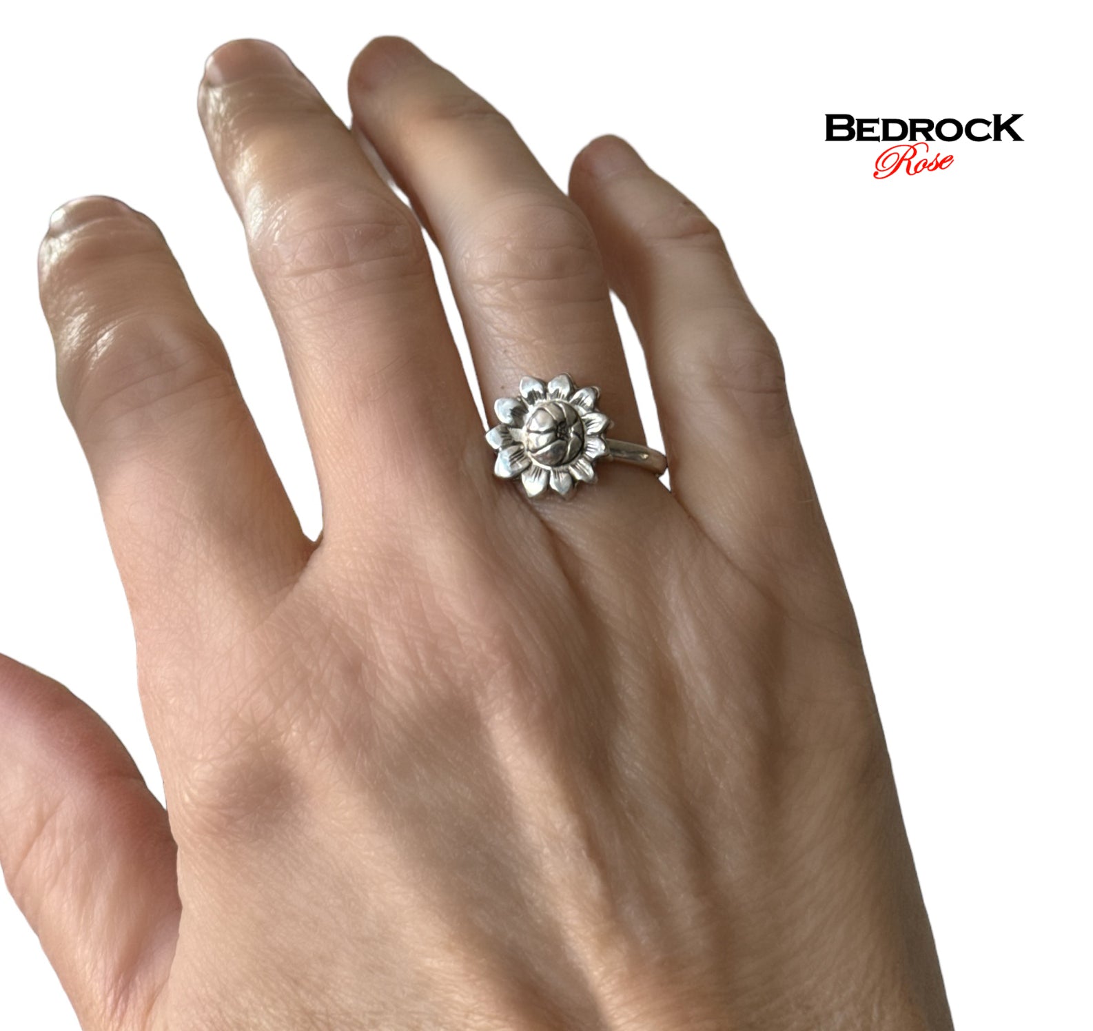 Sterling Silver Sunflower Ring – Bedrock Rose