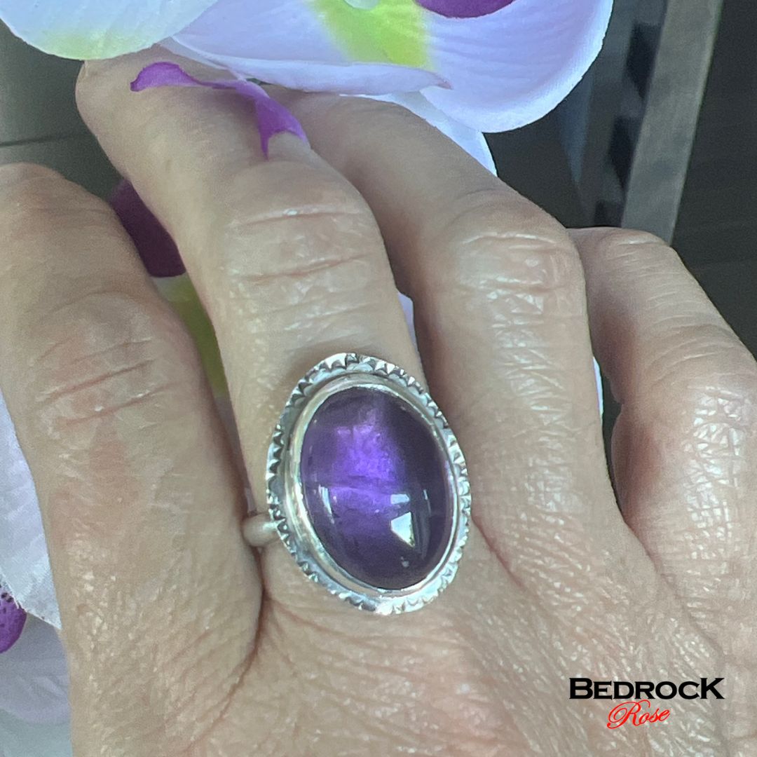 Amethyst ring, handcrafted jewelry, purple gemstone ring, birthstone jewelry, statement ring, healing gemstones, unique gemstone jewelry